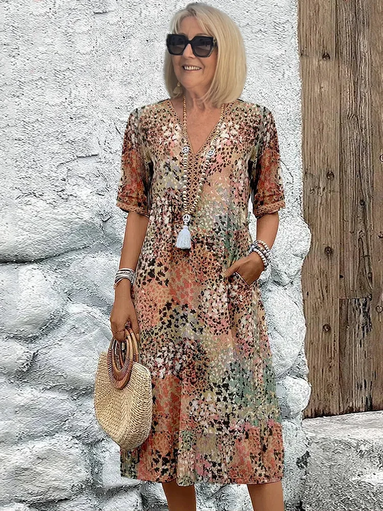 Hawa - Vestido vibrante de media longitud