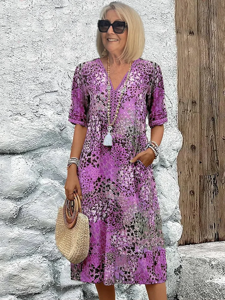 Hawa - Vestido vibrante de media longitud