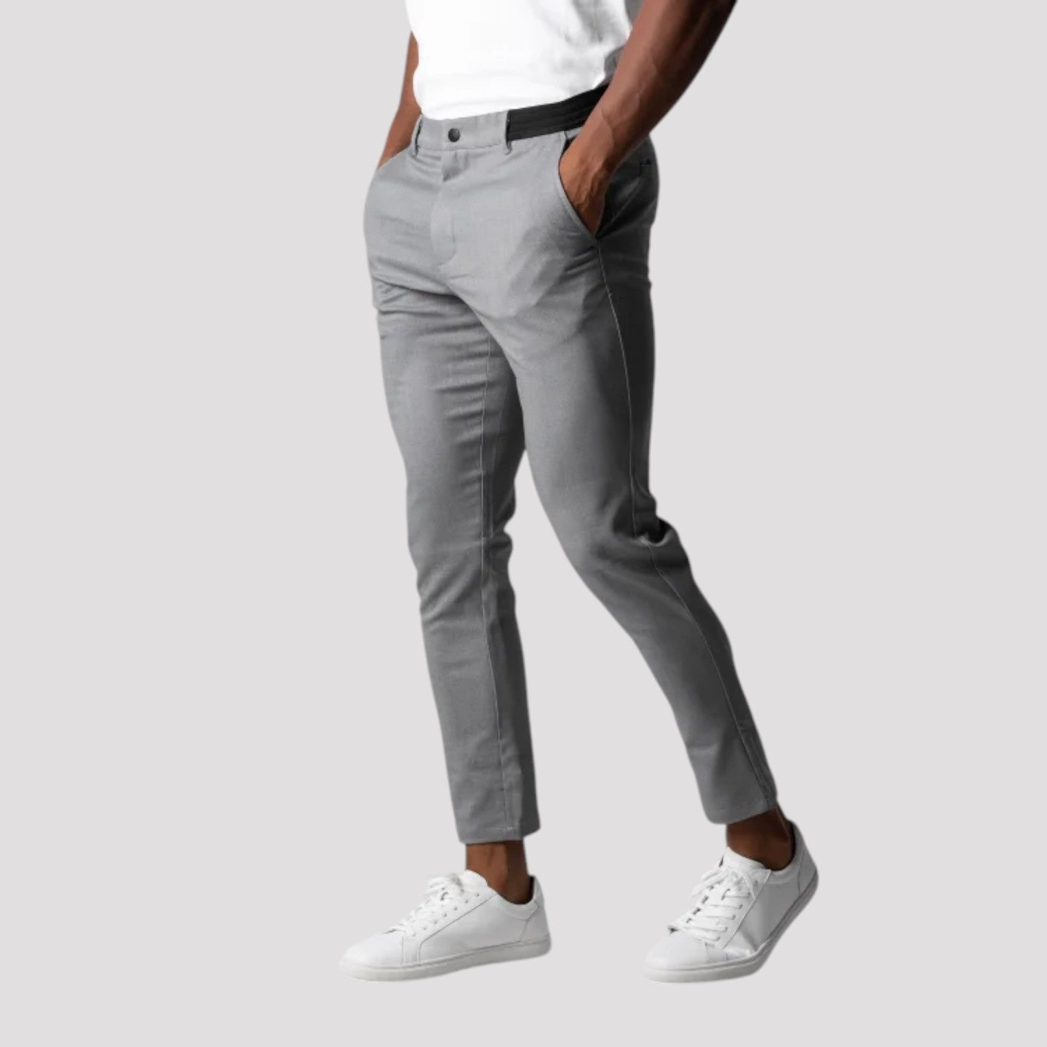 Frank - Pantalones ajustados, cómodos y lisos