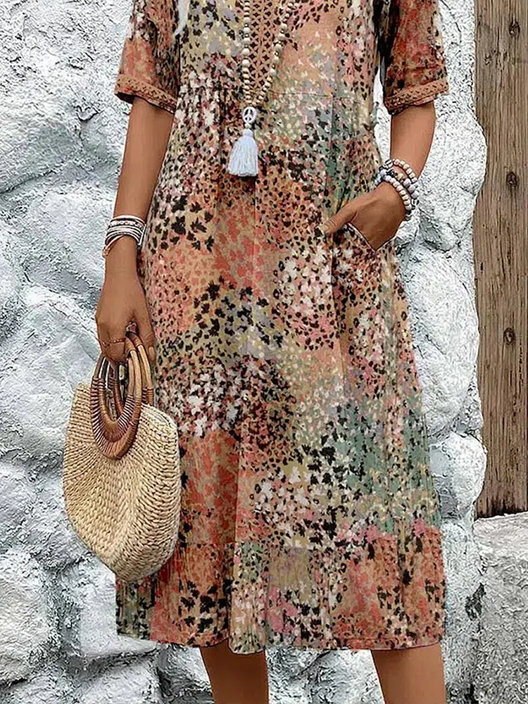 Hawa - Vestido vibrante de media longitud