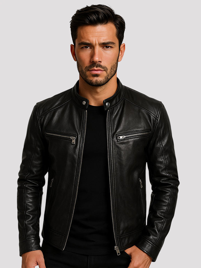Diego - Chaqueta de cuero informal
